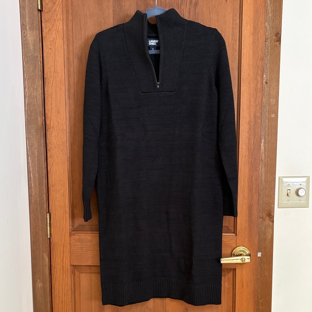 Lands' End Black Long Sleeve Dress